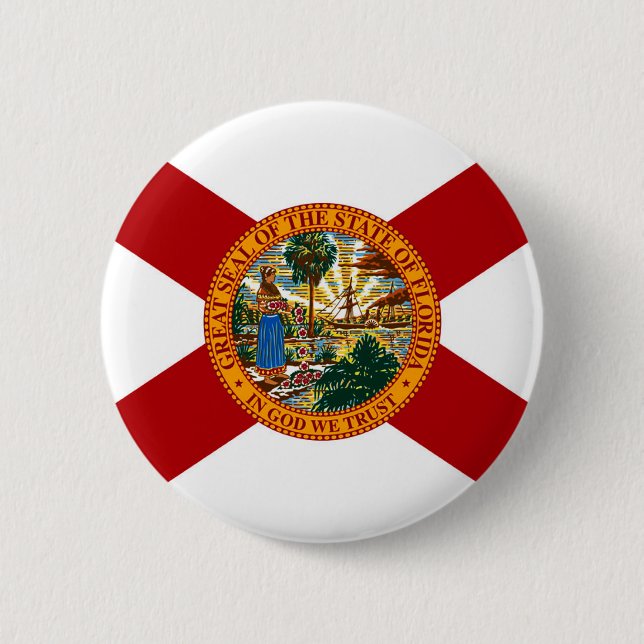 Florida State Flag Pinback Button (Front)