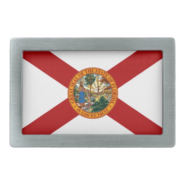 Florida State Flag Rectangular Belt Buckle (Front)