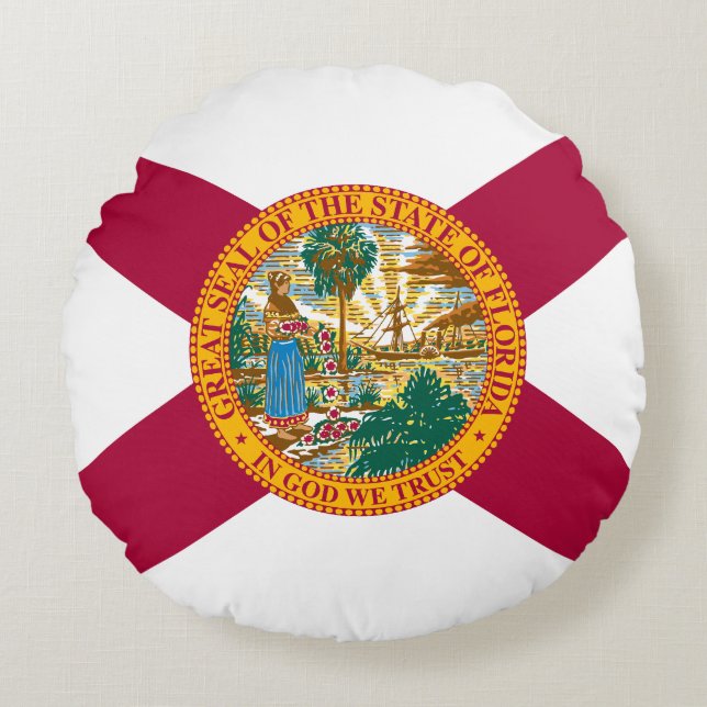 Florida State Flag Round Pillow (Front)