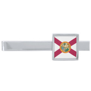 Florida State Flag Silver Finish Tie Bar
