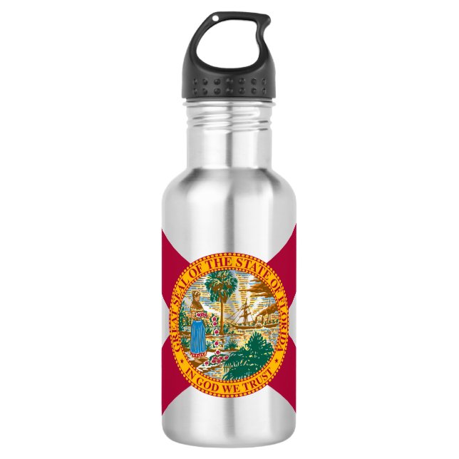 Florida State Flag Stainless Steel Water Bottle (Front)