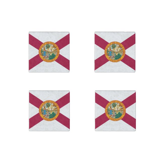 Florida State Flag Stone Magnet (Front)