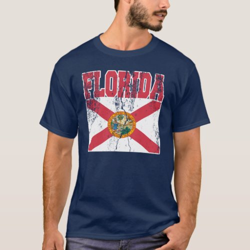 Florida State Flag T_Shirts Distressed