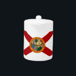 Florida State Flag Teapot<br><div class="desc">Enjoy traveling through Florida. Everyone loves to travel. Personally, I would love to travel to all 50 states and explore outside countries. Since I am from America, I will try to get the best of each state. Then adding from places like Europe and the down under would complete this shop....</div>