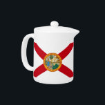 Florida State Flag Teapot<br><div class="desc">Add a touch of Florida pride to your tea time with our exclusive teapot featuring the flag of Florida! Crafted with meticulous attention to detail, this teapot is more than just a functional item; it’s a celebration of Florida's heritage and cultural pride. The vibrant design proudly showcases the iconic Florida...</div>