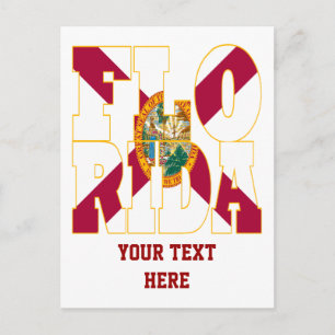Florida state flag text postcard