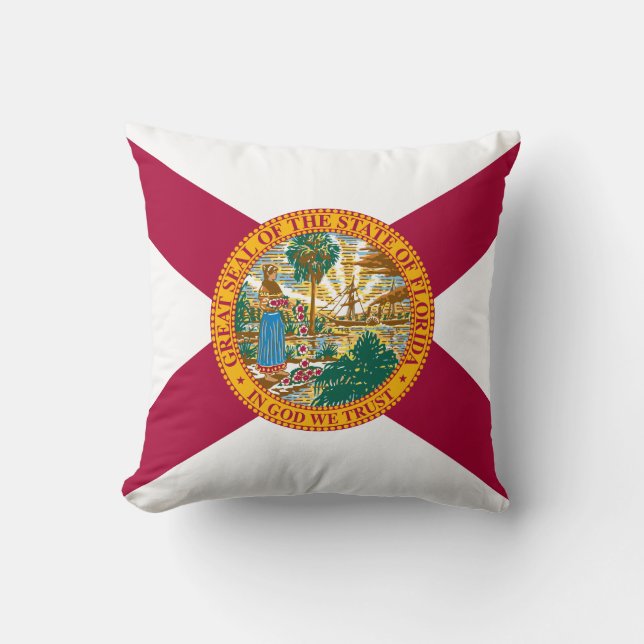 Florida State Flag Throw Pillow (Front)
