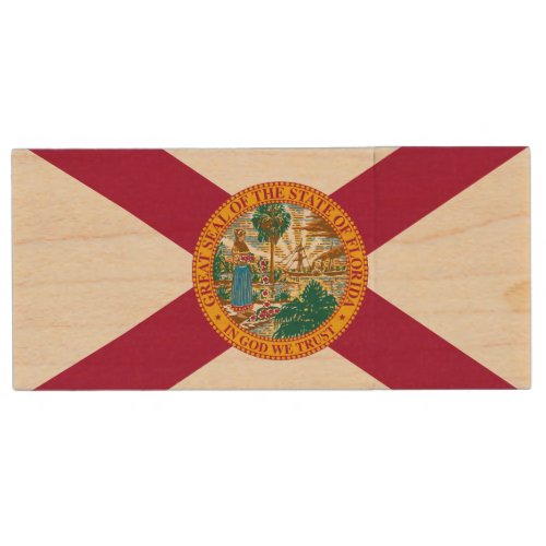 Florida State Flag Wood Flash Drive