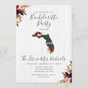 Florida State Floral Bachelorette Party Invitation