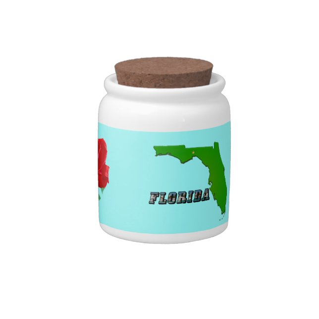 Florida State Map and Text Candy Jar (Right)