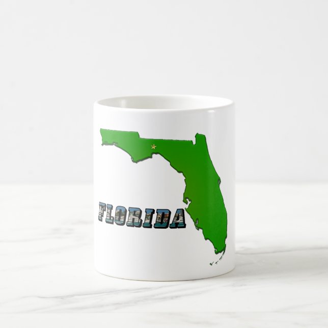 Florida State Map and Text Coffee Mug (Center)