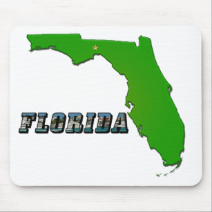 Florida State Map and Text Mouse Pad