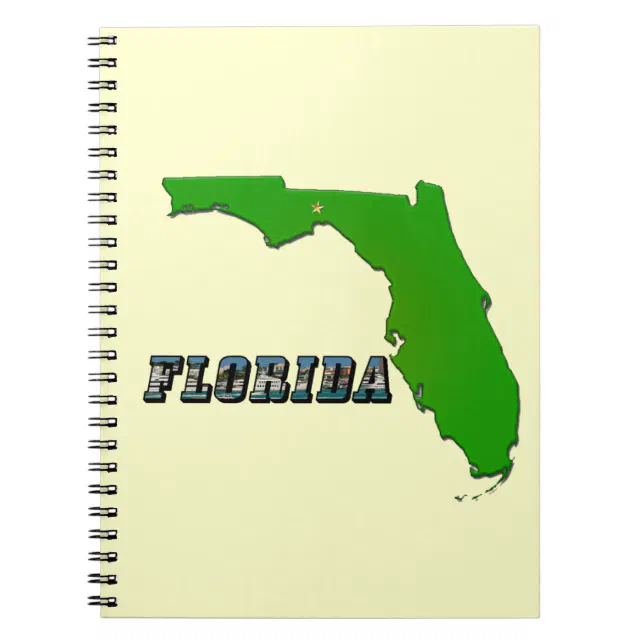 Florida State Map and Text Notebook | Zazzle