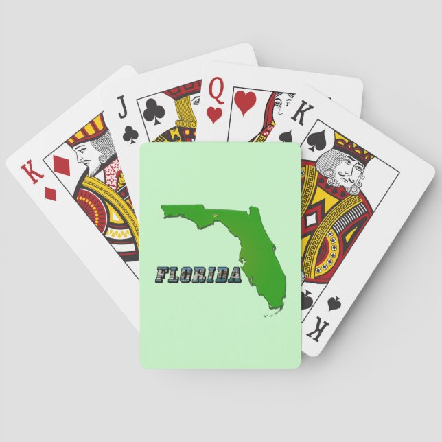 Florida State Map and Text Poker Cards (Back)