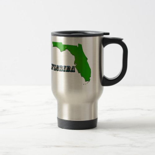 Florida State Map and Text Travel Mug
