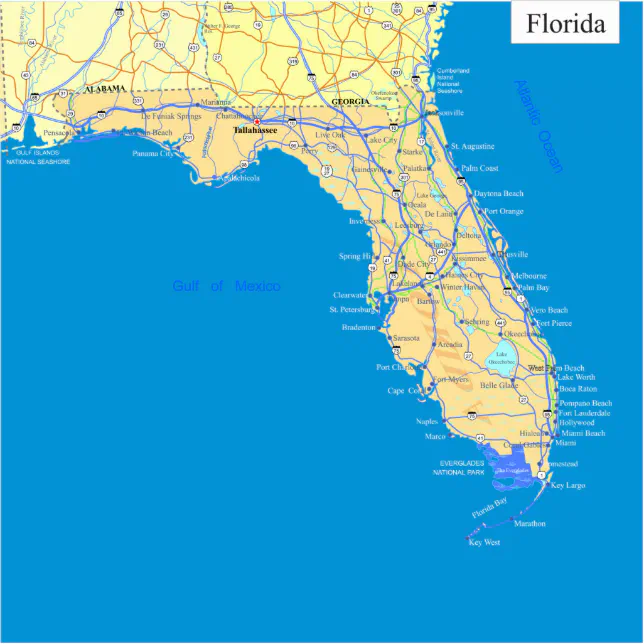 Florida State Map Cutout 