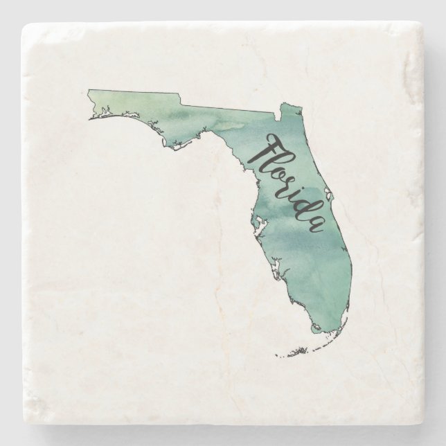 Florida State Map Marble Stone Coaster (Front)