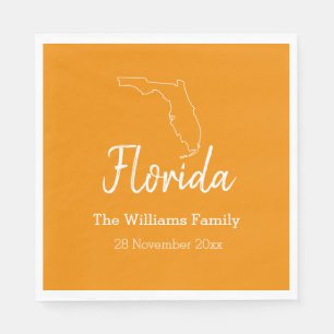 Florida State Map Personalized Family Reunion    Napkins