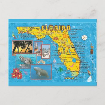 Florida State Map Postcard by normagolden at Zazzle
