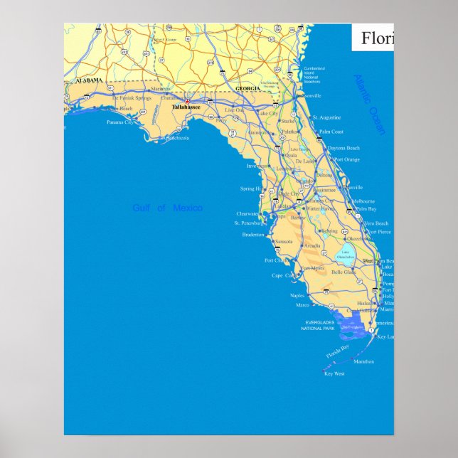 Florida state map poster (Front)