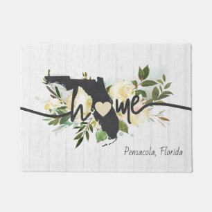 Florida State Personalized Your Home City Rustic Doormat