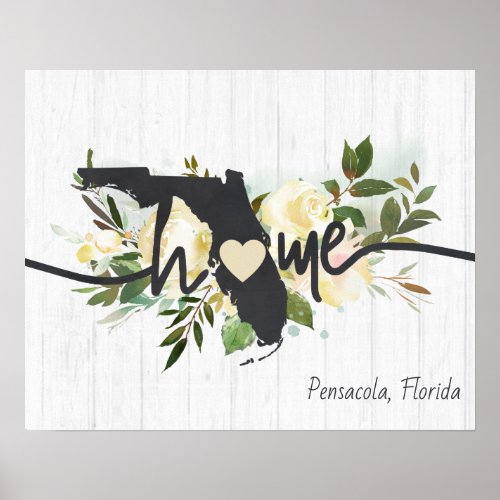 Florida State Personalized Your Home City Rustic Poster