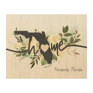 Florida State Personalized Your Home City Rustic Wood Wall Art