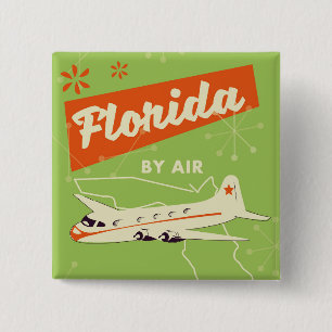 Florida State retro poster. Button