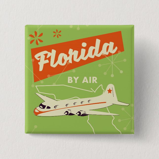 Florida State retro poster. Button (Front)