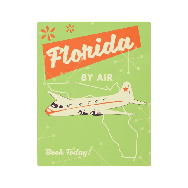 Florida State retro poster. Metal Print (Front)