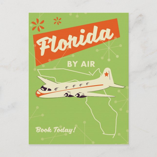 Florida State retro poster. Postcard (Front)