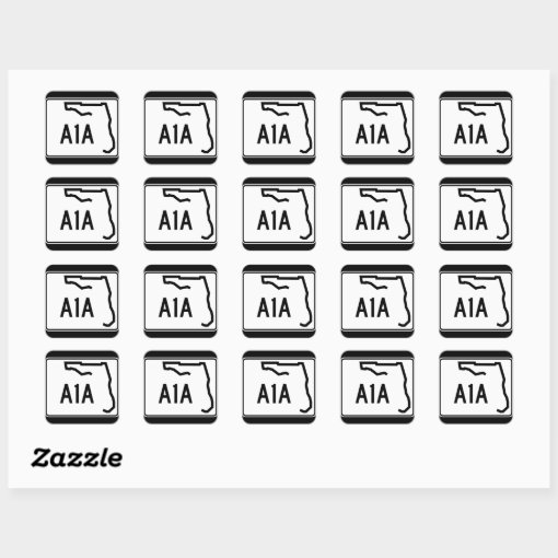 Florida State Route A1A Square Sticker | Zazzle