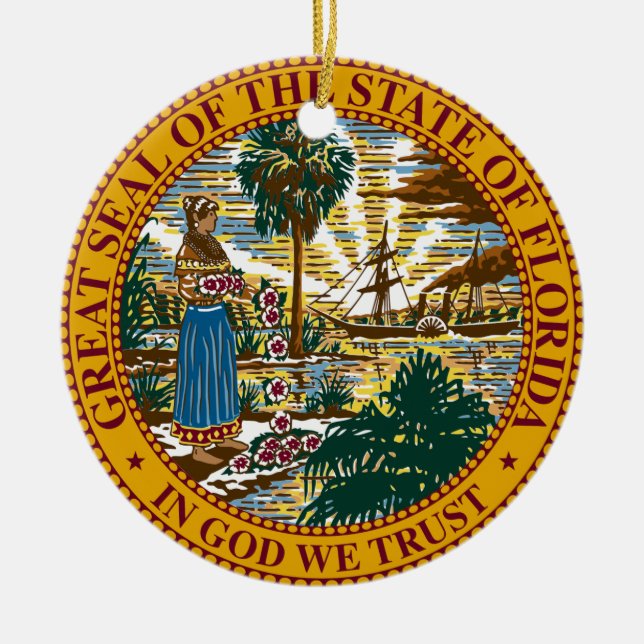 Florida State Seal Ceramic Ornament (Front)