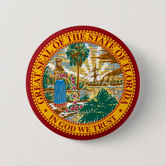 FLORIDA STATE SEAL PINBACK BUTTON (Front)