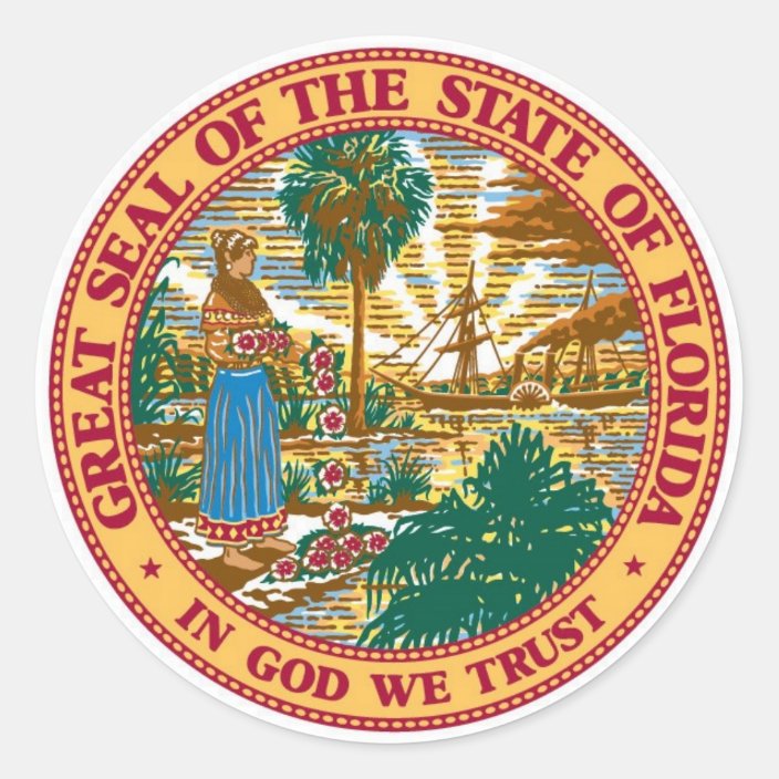 Florida State Seal Stickers | Zazzle.com