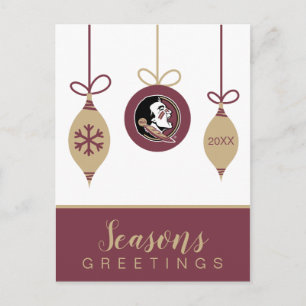 Florida State Seminoles Holiday Ornament Postcard