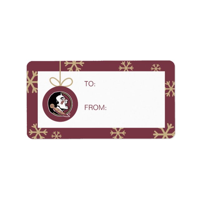 Florida State Seminoles Holiday Snowflake Label (Front)
