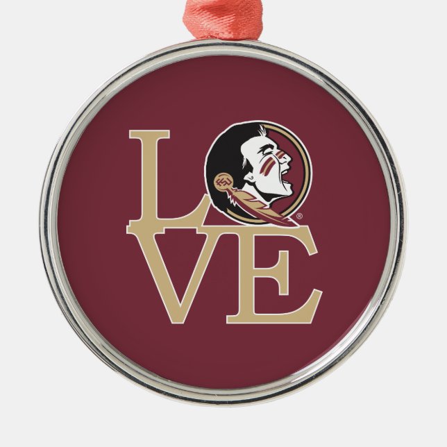 Florida State Seminoles Love Metal Ornament (Front)
