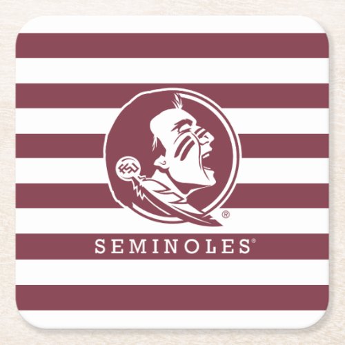 Florida State Seminoles Stripes Square Paper Coaster