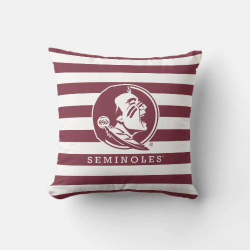 Florida State Seminoles Stripes Throw Pillow