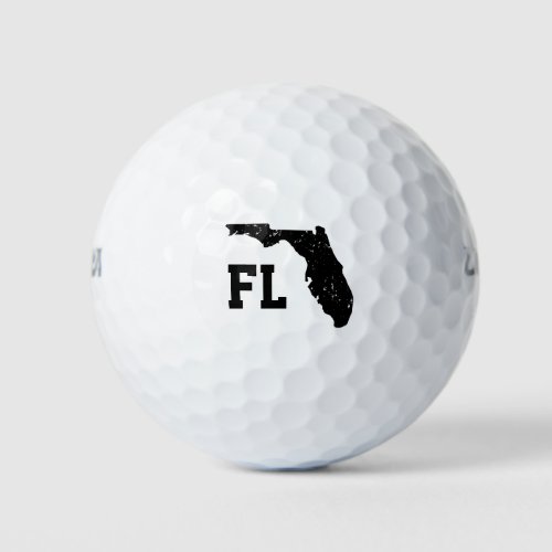Florida state silhouette border custom monogramed golf balls