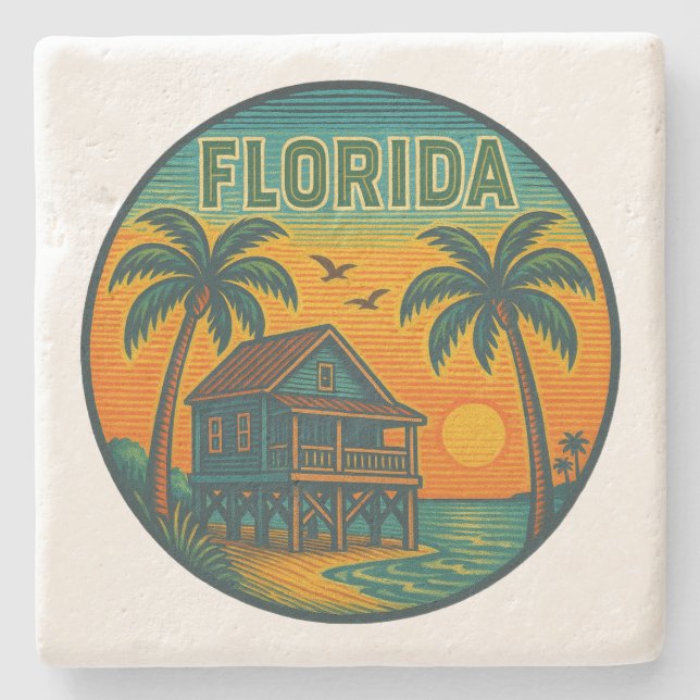 Florida State Stone Coaster (Front)