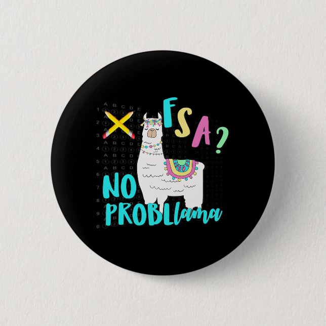 Florida State Test Day Llama For Students  Button (Front)