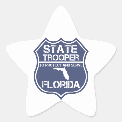 Florida State Trooper To Protect And Serve Star Sticker
