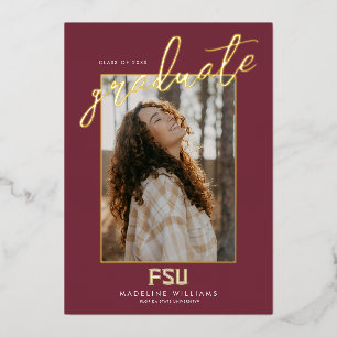 Florida State University Graduation Foil Invitation