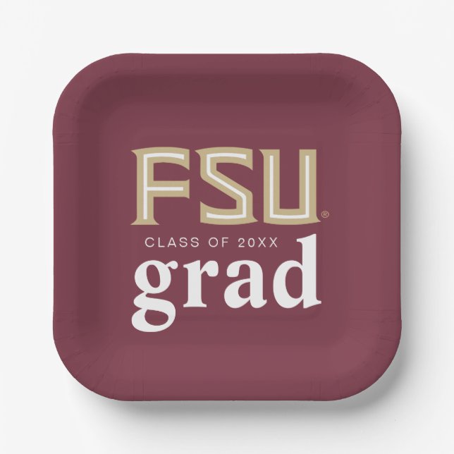 Florida State University Graduation Paper Plates (Front)
