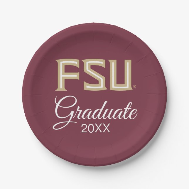 Florida State University Graduation Paper Plates (Front)
