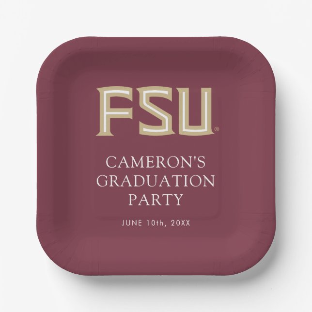 Florida State University Graduation Paper Plates (Front)