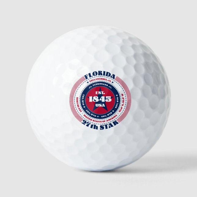 Florida Statehood Patriotic Gift Golf Balls (Front)