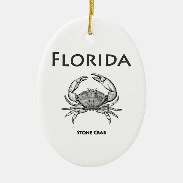Florida Stone Crab Ceramic Ornament (Front)